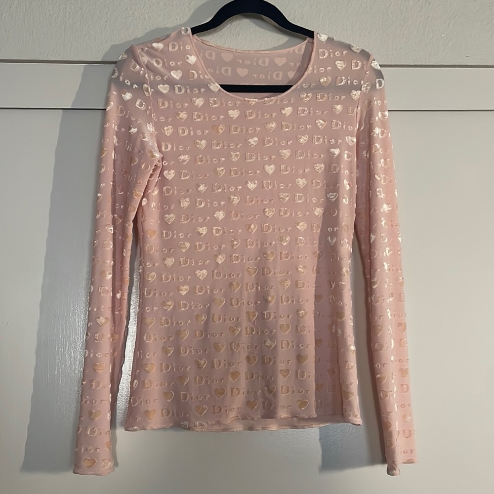 Dior pink long sleeve shirt size 10